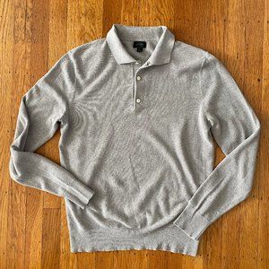 J. Crew Cotton-Cashmere Long Sleeve Pique Polo